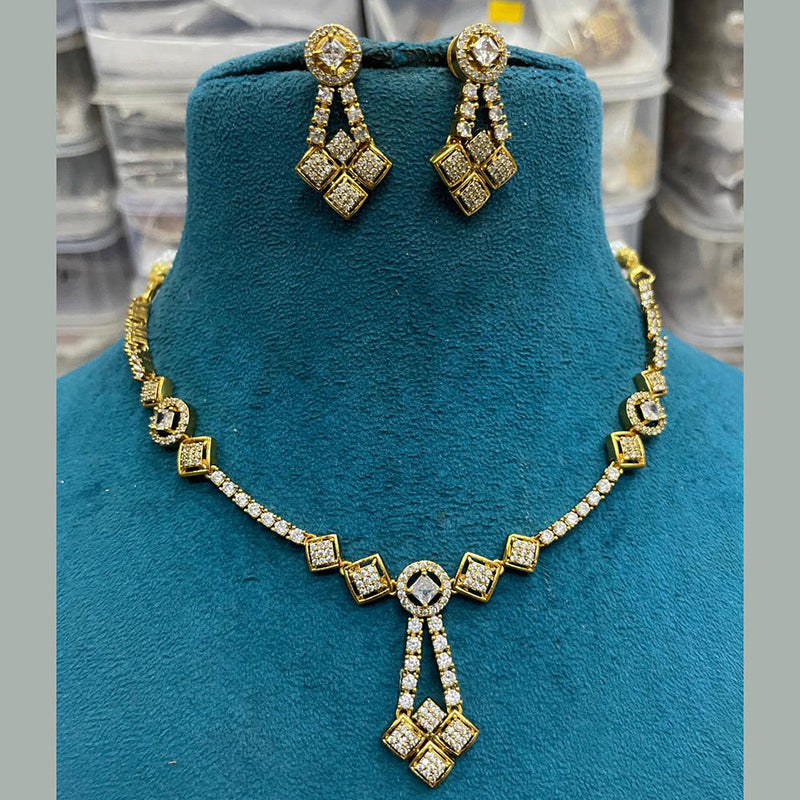 Sona Creation Gold Plated Austrian Stone Necklace Set