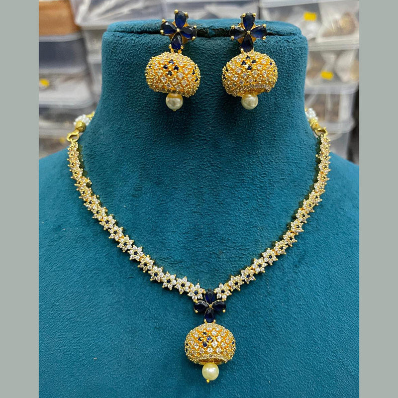 Sona Creation Gold Plated AD Necklace Set