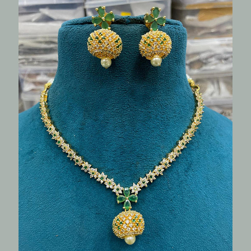 Sona Creation Gold Plated AD Necklace Set