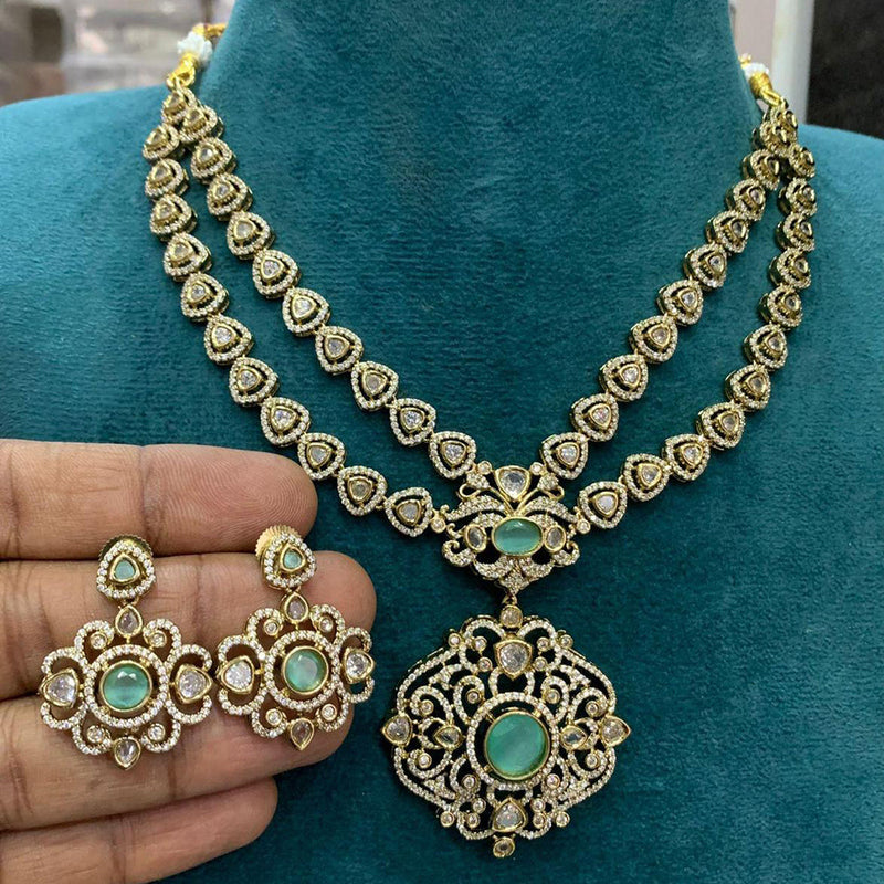 Sona Creation Gold Plated AD Necklace Set