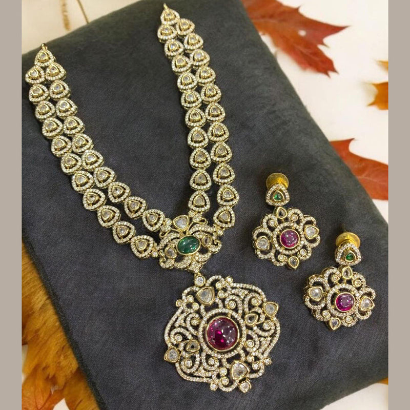 Sona Creation Gold Plated AD Necklace Set