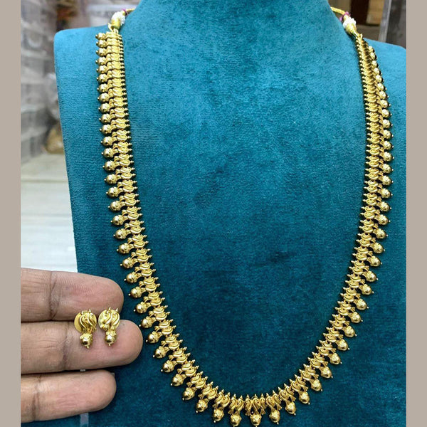 Sona Creation Gold Plated Pearls Long Necklace Set