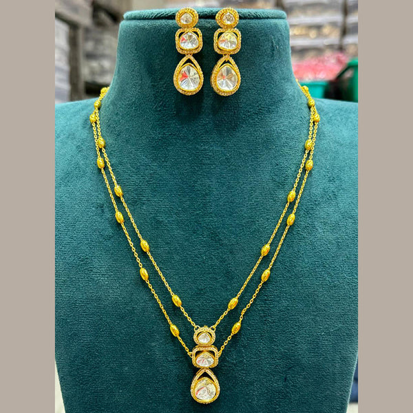 Sona Creation Gold Plated Crystal Stone Necklace Set