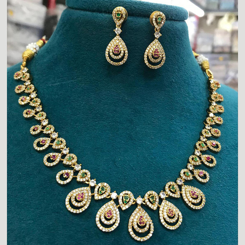 Sona Creation Gold Plated Austrian Stone Necklace Set