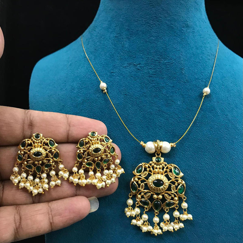 Sona Creation Gold Plated Pendant Set