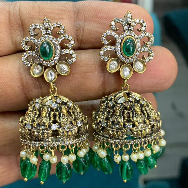 Sona Creation Gold Plated American Diamond Jhumki Earrings