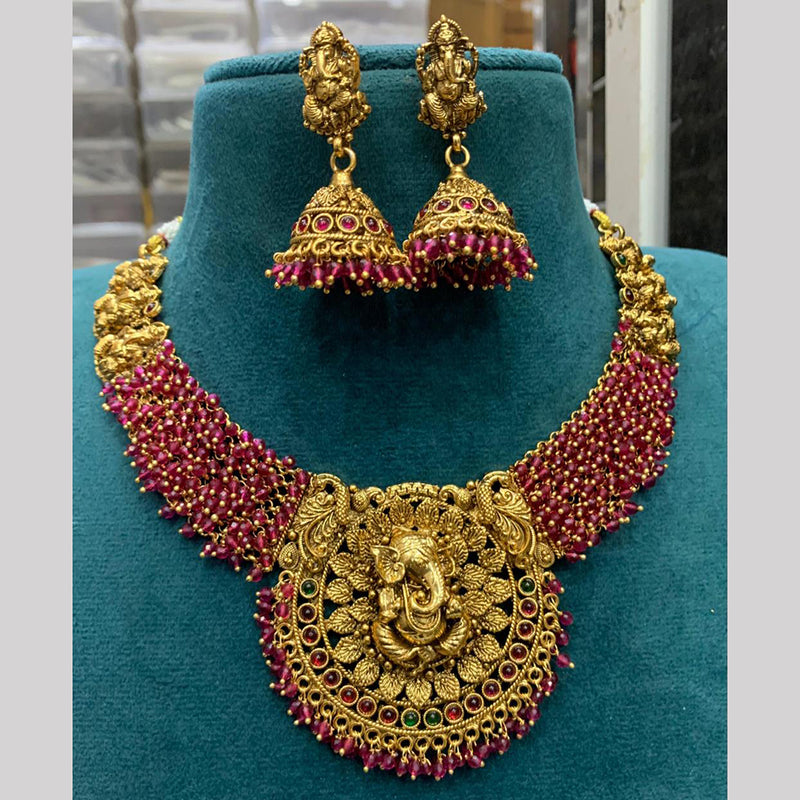 Sona Creation Gold Plated Temple Necklace Set