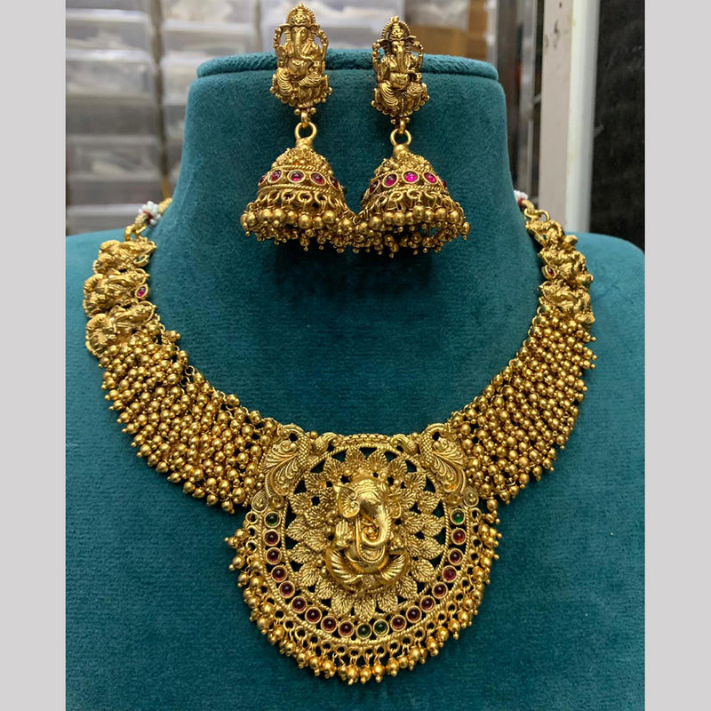 Sona Creation Gold Plated Temple Necklace Set