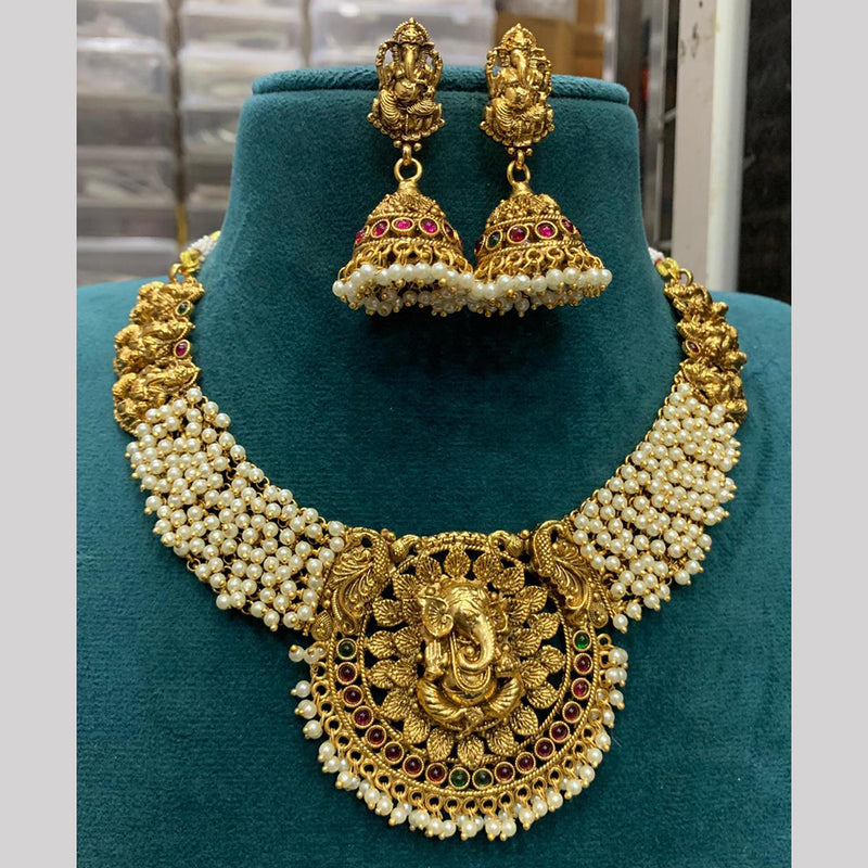 Sona Creation Gold Plated Temple Necklace Set