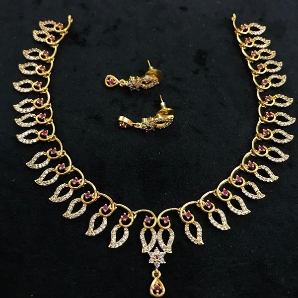 Sona Creation Gold Plated Austrian Stone Necklace Set