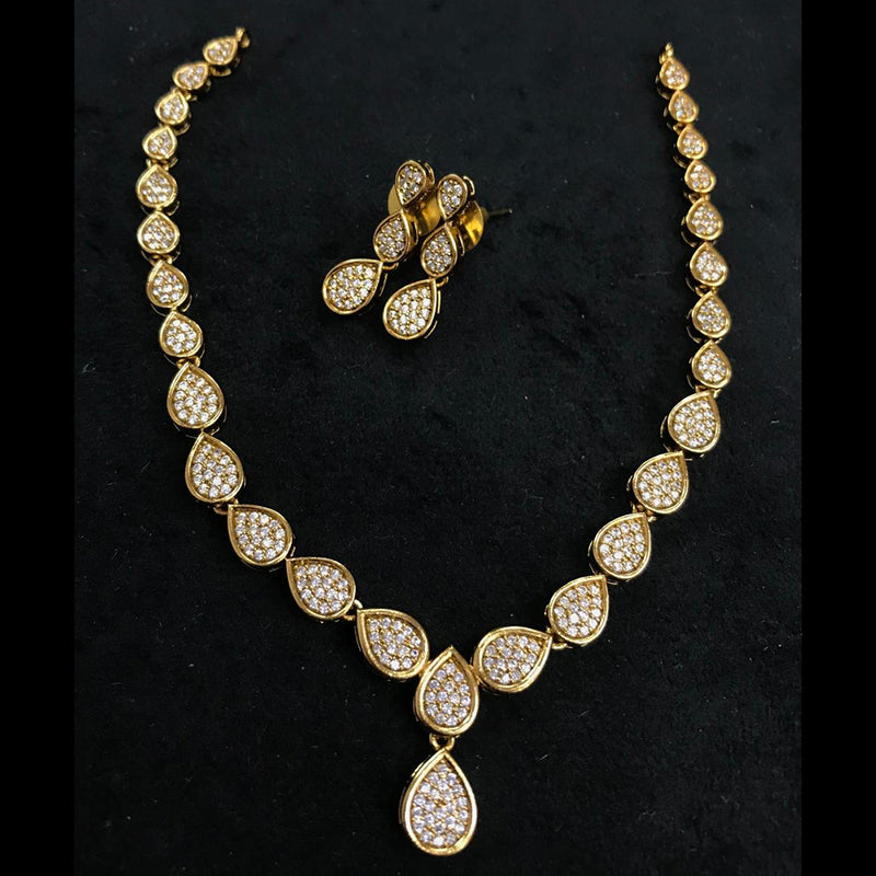 Sona Creation Gold Plated Austrian Stone Necklace Set