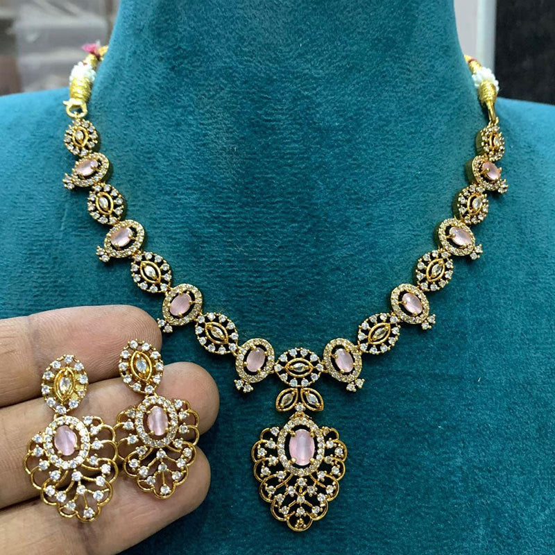 Sona Creation Gold Plated Austrian Stone Necklace Set