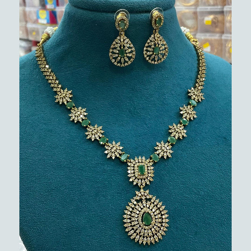 Sona Creation Gold Plated AD Necklace Set