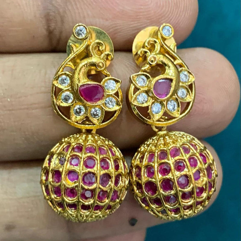 Sona Creation Gold Plated Austrian Stone Jhumki Earrings