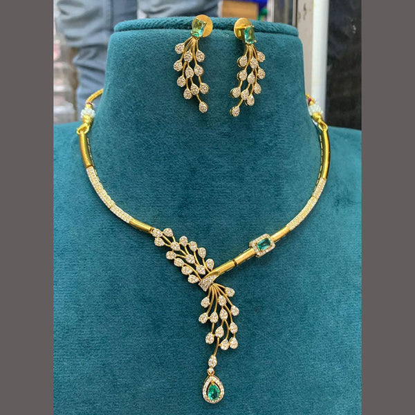 Sona Creation Gold Plated AD Necklace Set