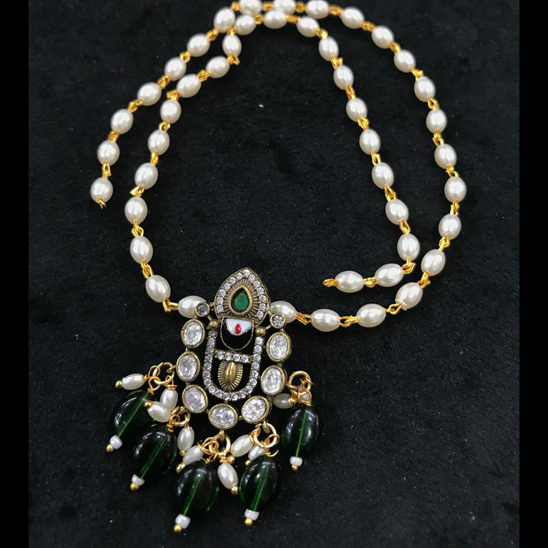 Sona Creation Gold Plated Pearl And Beads Necklace Set