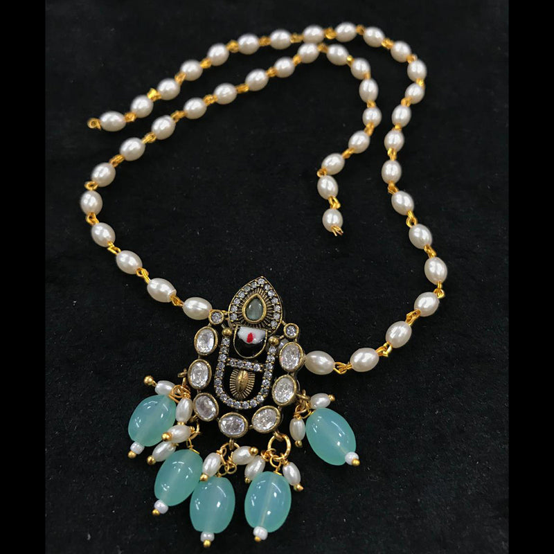 Sona Creation Gold Plated Pearl And Beads Necklace Set