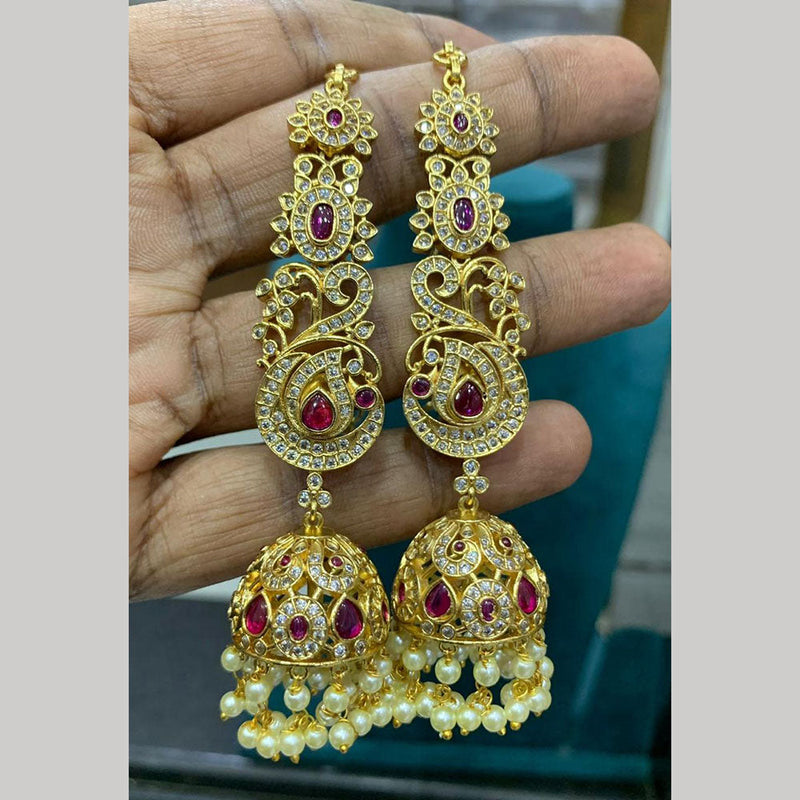 Sona Creation Gold Plated Austrian Stone Jhumki Earrings