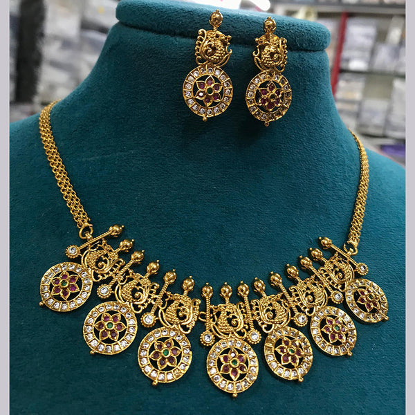 Sona Creation Gold Plated Austrian Stone Necklace Set