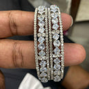 Darshana Jewels Silver Plated American Diamond Bangles Set