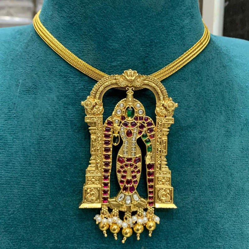 Sona Creation Gold Plated Temple Necklace Set