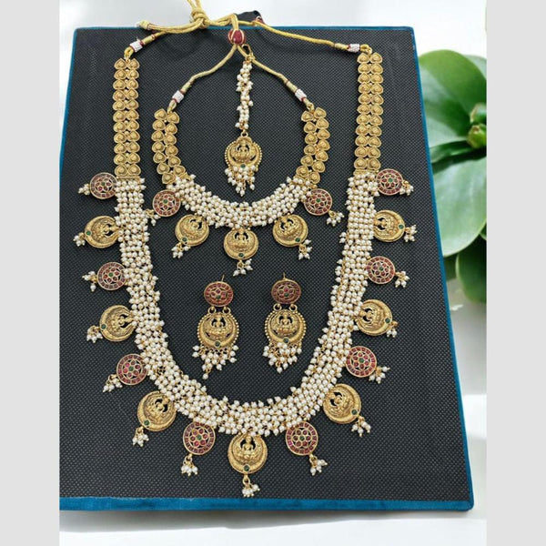 Sona Creation Gold Plated Temple Necklace Combo Set