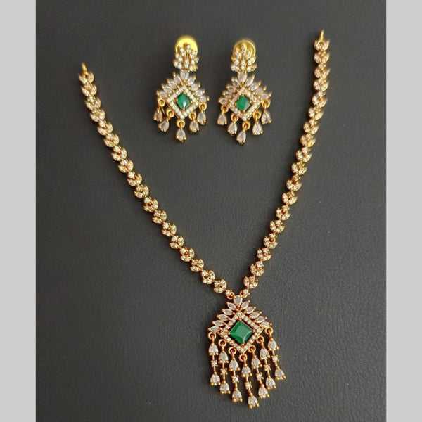 Sona Creation Gold Plated AD Stone Necklace Set