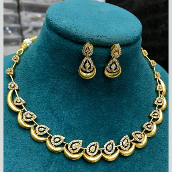 Sona Creation Gold Plated AD Stone Necklace Set