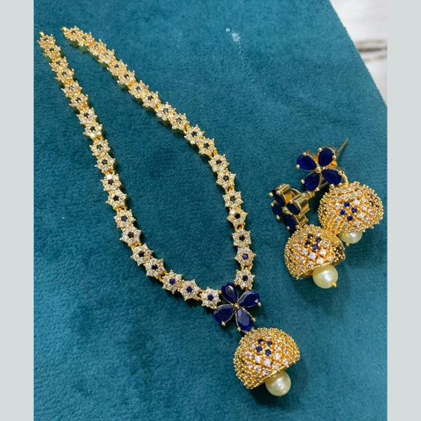 Sona Creation Gold Plated AD Stone Necklace Set