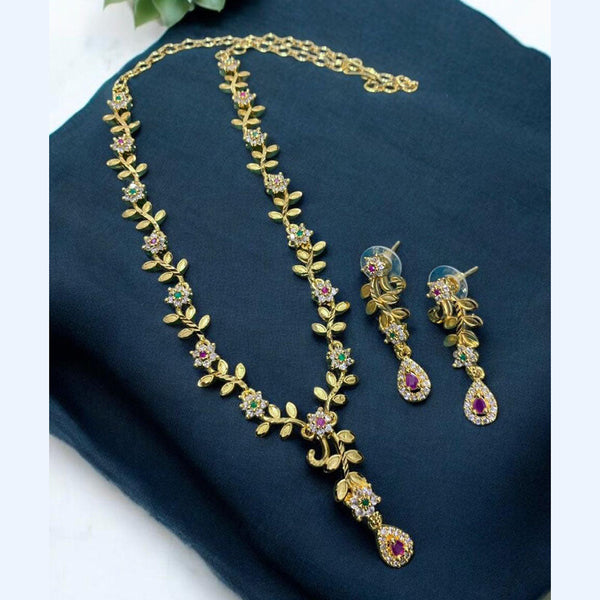 Sona Creation Gold Plated Austrian Stone Necklace Set