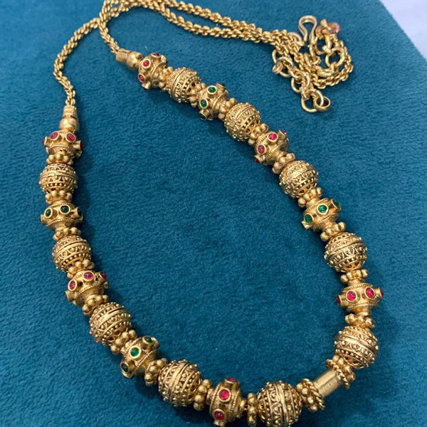 Sona Creation Gold Plated Pota Stone Long Necklace