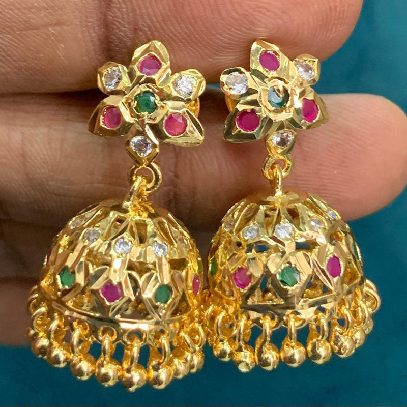 Sona Creation Gold Plated Austrian Stone Jhumki Earrings