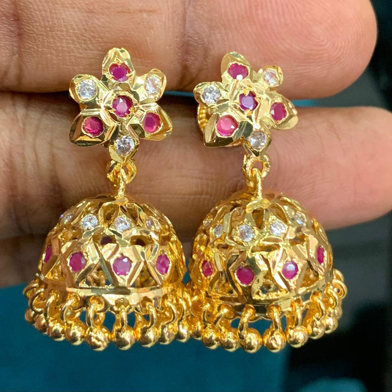 Sona Creation Gold Plated Austrian Stone Jhumki Earrings