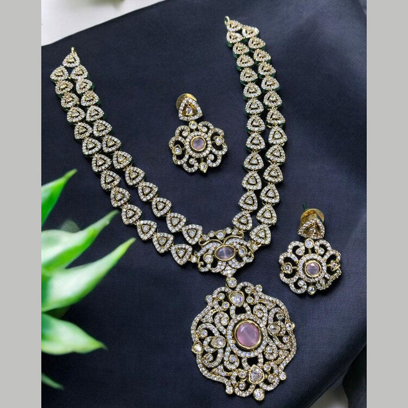 Sona Creation Gold Plated Austrian Stone Necklace Set