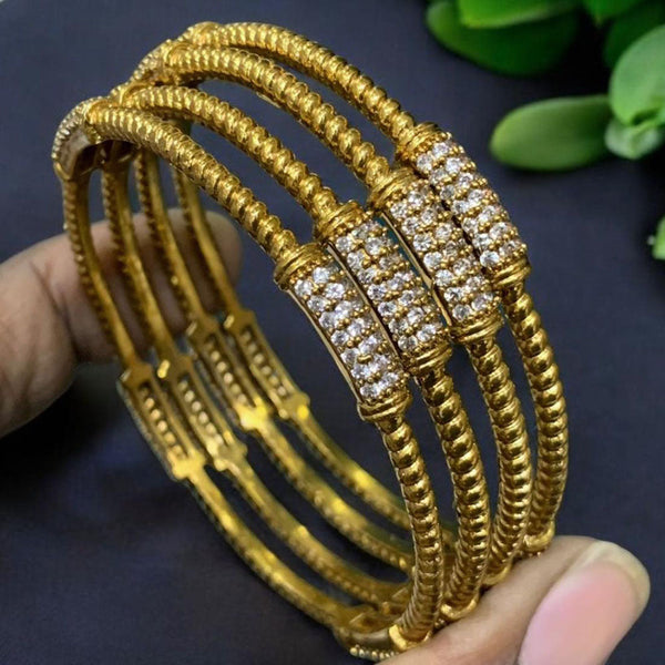 Sona Creation Gold Plated Austrian Stone Bangle Set