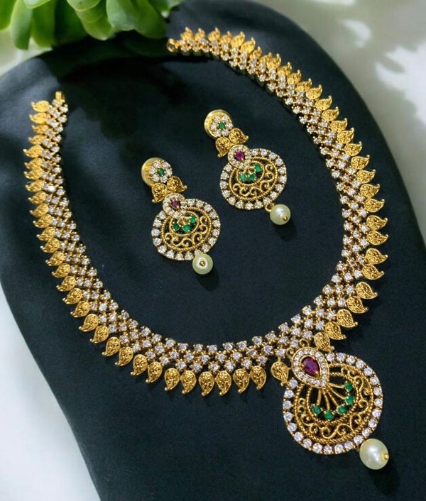 Sona Creation Gold Plated Austrian Stone Necklace Set