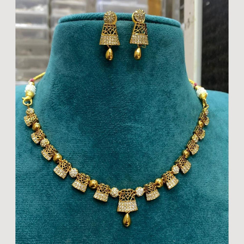 Sona Creation Gold Plated Austrian Stone Necklace Set