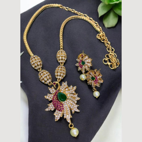 Sona Creation Gold Plated Austrian Stone Necklace Set