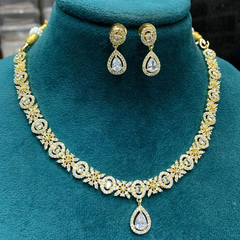 Sona Creation Gold Plated Crystal And Austrian Stone Necklace Set