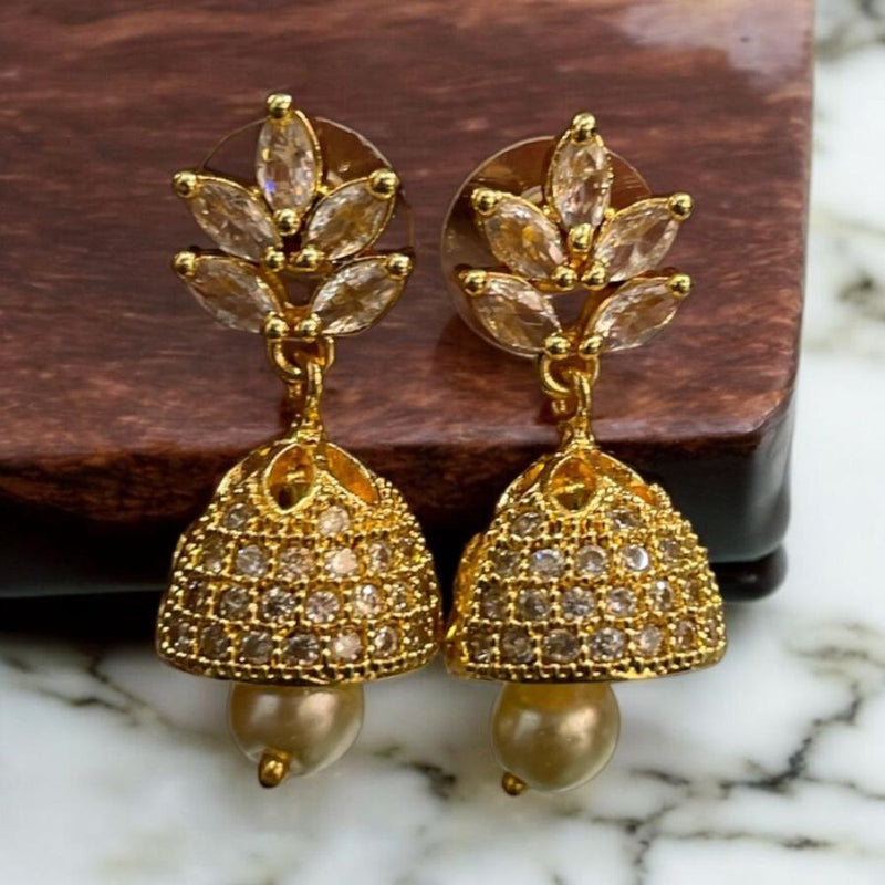 Sona Creation Gold Plated Austrian Stone And Beads Jhumki Earrings