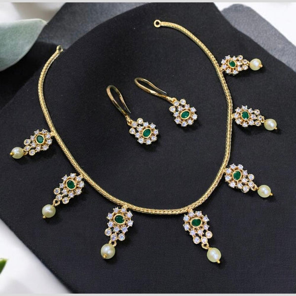 Sona Creation Gold Plated Austrian Stone And Beads Necklace Set