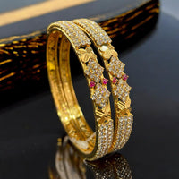 Sona Creation Gold Plated Austrian Stone Bangle Set