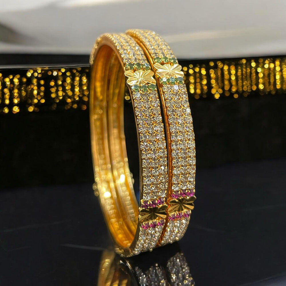 Sona Creation Gold Plated Austrian Stone Bangle Set