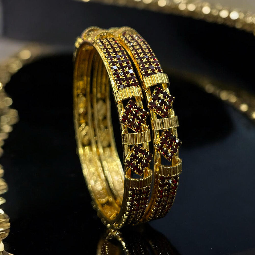 Sona Creation Gold Plated Austrian Stone Bangle Set