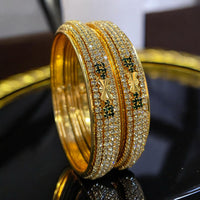 Sona Creation Gold Plated Austrian Stone Bangle Set