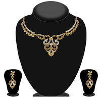 Urthn Gold Plated Brown Austrian Stone Necklace Set - 1114721A (Pack Of 6)