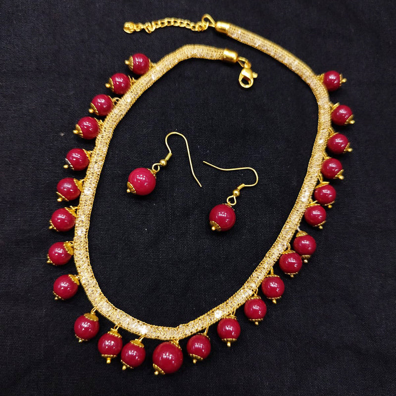 SNERA  Gold Plated  Beads Necklace Set