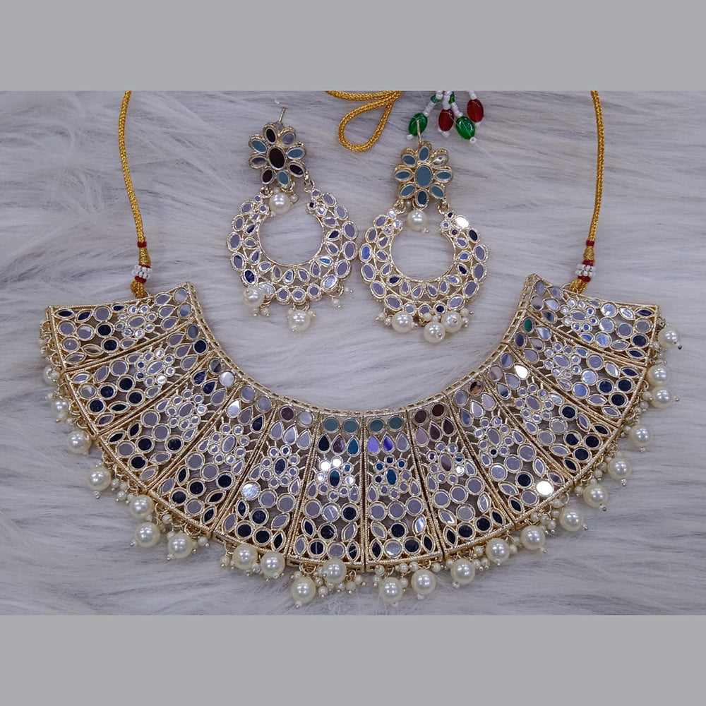 SNERA  Gold Plated Mirror Necklace Set