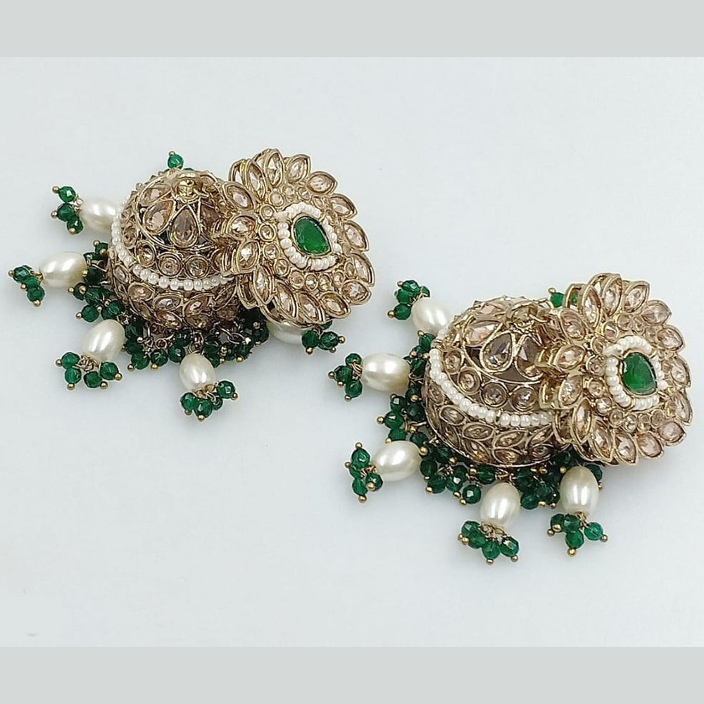 SNERA Gold Plated Crystal Stone Jhumki Earrings