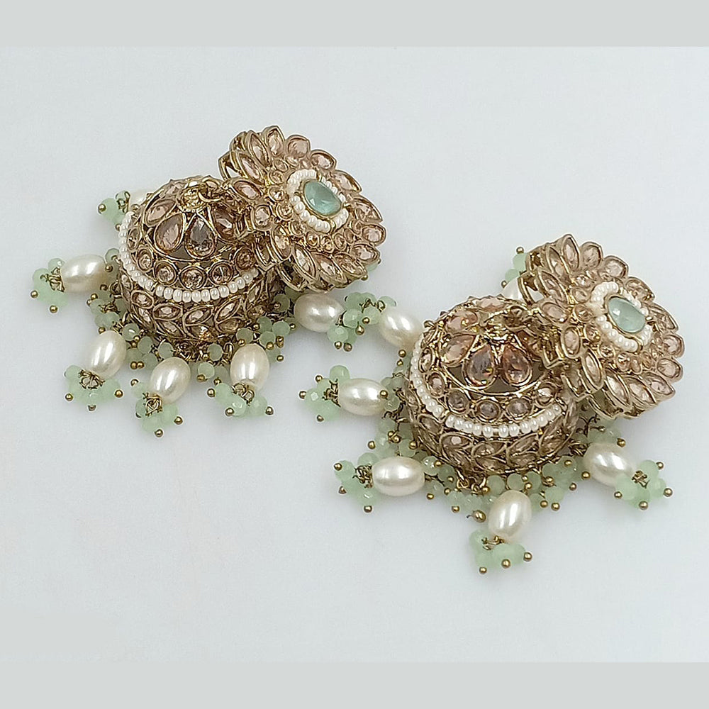 SNERA Gold Plated Crystal Stone Jhumki Earrings